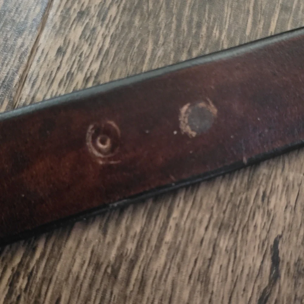 LEATHER Brown‎ Belt with Star Detail Handmade 41
